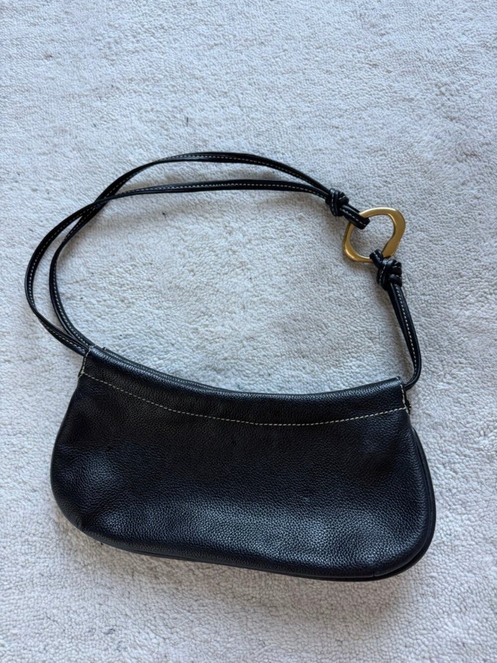 Staud Ollie Shoulder Bag – Black Polished Leather